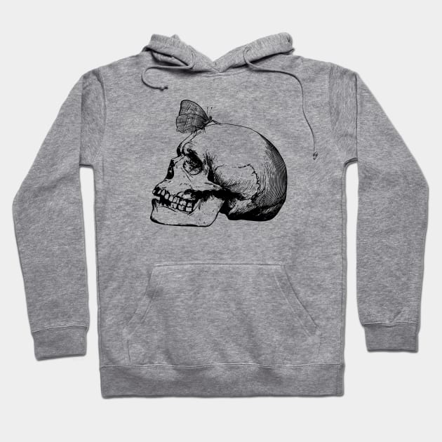 Skull with a Butterfly Hoodie by Moonchild Designs